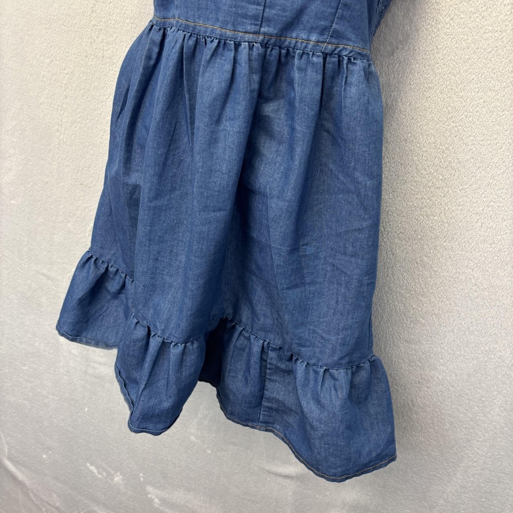 Band of the Free Smocked Babydoll Sundress Womens XS Chambray Bow‎ Sweetheart - Picture 12 of 15